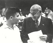 Elmer Bernstein with Cecil B. DeMille during the making of The Ten Commandments Elmer Bernstein with Cecil B. DeMille during the making of The Ten Commandments