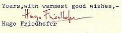 Hugo Friedhofer signature (close-up) Hugo Friedhofer signature (close-up)
