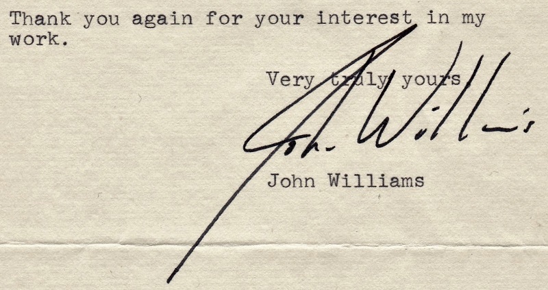 John Williams' signature John Williams' signature