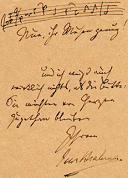 A musical quote signed by Johannes Brahms - click to enlarge A musical quote signed by Johannes Brahms