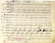 First page of Brahms' fourth symphony in E-minor - click to enlarge First page of Brahms' fourth symphony in E-minor