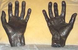 A cast of Franz Liszt's hands - click to enlarge A cast of Franz Liszt's hands