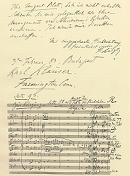 Musical quote in a letter by Franz Liszt, written from Budapest and addressed to a Karl Klaüser in Farmington, Connecticut USA - click to enlarge Musical quote in a letter by Franz Liszt, written from Budapest and addressed to a Karl Klaüser in Farmington, Connecticut USA