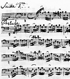 Prelude from Bach's Cello Suite No.1 - sample of A. M. Bach manuscript Prelude from Bach's Cello Suite No.1 - sample of A. M. Bach manuscript