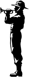drawing of a bugler silhouette drawing of a bugler silhouette