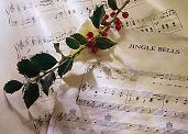 Christmas holly and sheet music for Carols Christmas holly and sheet music for Carols