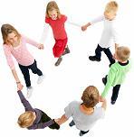 Children dancing in a ring Children dancing in a ring