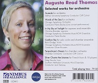 Augusta Read Thomas: Selected Works for Orchestra - CD album back cover Augusta Read Thomas: Selected Works for Orchestra - CD album back cover