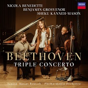 Beethoven: Triple Concerto, Benedetti, Kanneh-Mason, Grosvenor - album cover Beethoven: Triple Concerto, Benedetti, Kanneh-Mason, Grosvenor - album cover