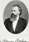 Johannes Brahms with signature Johannes Brahms with signature