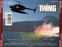 Ennio Morricone: The Thing - soundtrack CD back cover Ennio Morricone: The Thing - soundtrack CD back cover
