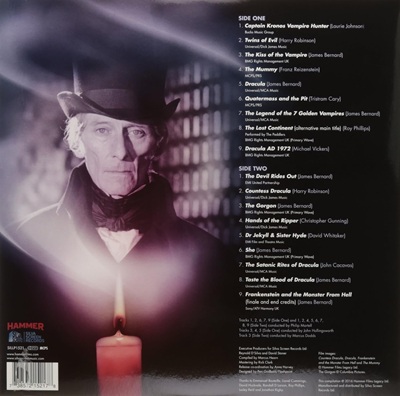 Hammer Horror: Classic Themes 1958-1974 - vinyl album back cover