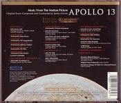 James Horner - Apollo 13 special edition gold CD back cover James Horner - Apollo 13 special edition gold CD back cover