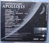 James Horner - Apollo 13 promotional score only CD back cover James Horner - Apollo 13 promotional score only CD back cover