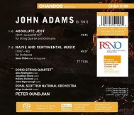 John Adams: Naive and Sentimental Music & Absolute Jest - album back cover John Adams: Naive and Sentimental Music & Absolute Jest - album back cover