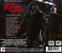Michael Giacchino: War for the Planet of the Apes - original soundtrack CD back cover Michael Giacchino: War for the Planet of the Apes - original soundtrack CD back cover
