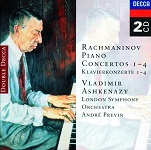 Sergei Rachmaninov: 4 Piano Concertos, pianist Vladimir Ashkenazy, conductor Andre Previn - Double CD cove Sergei Rachmaninov: 4 Piano Concertos, pianist Vladimir Ashkenazy, conductor Andre Previn - Double CD cover