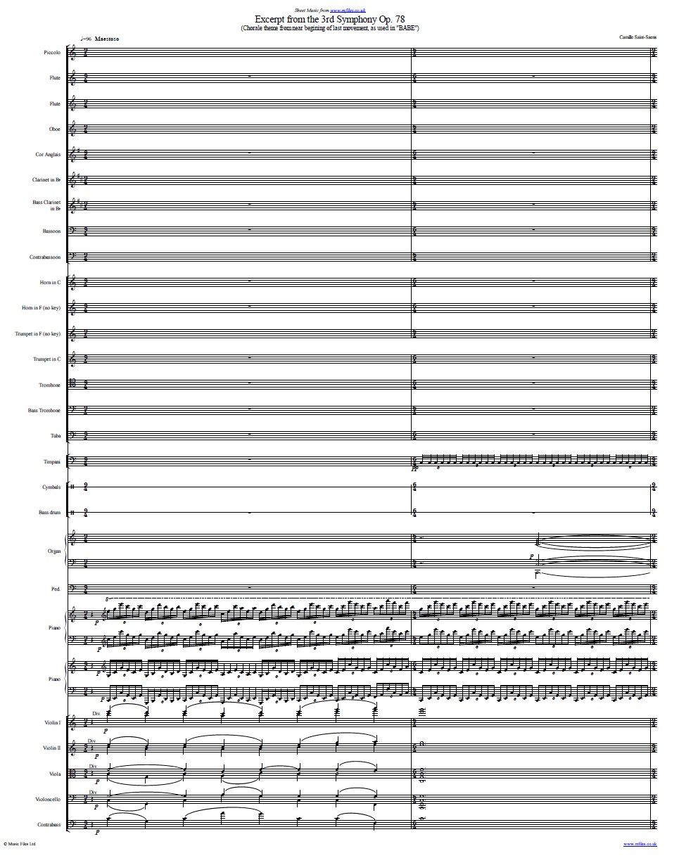 Babe (orchestral) - click to download sheet music Babe (orchestral) - sheet music 1st page