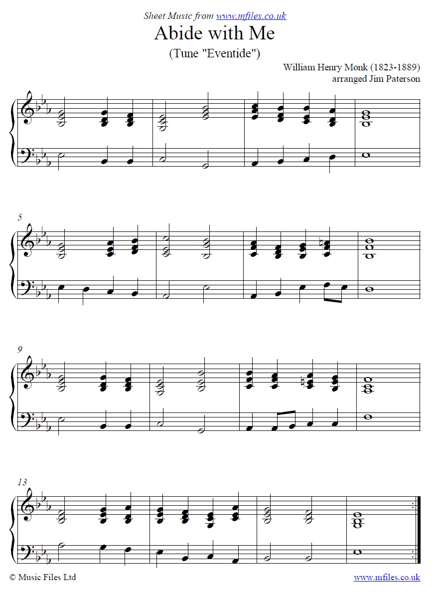 Abide with Me (Tune: Eventide) - click to download sheet music Abide with Me (Tune: Eventide) - piano sheet music 1st page