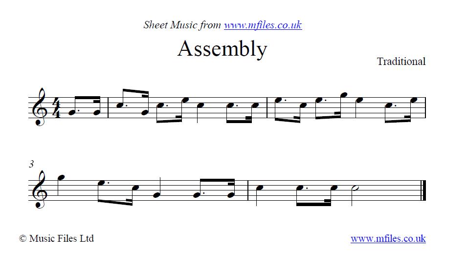 Assembly (bugle call) - click to download sheet music Assembly (bugle call) - sheet music 1st page