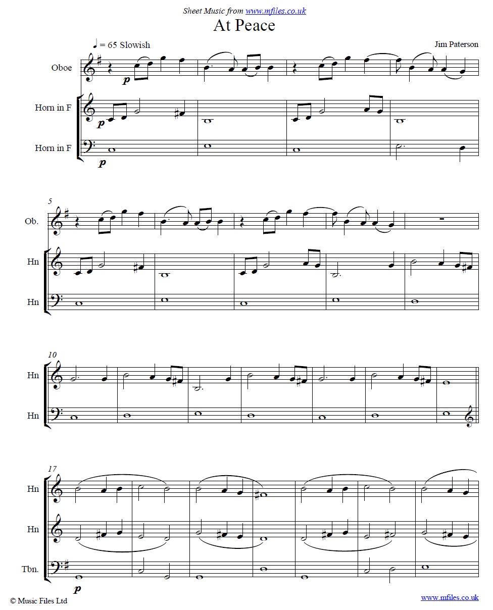 At Peace (by Jim Paterson) - click to download sheet music At Peace (by Jim Paterson) - sheet music 1st page