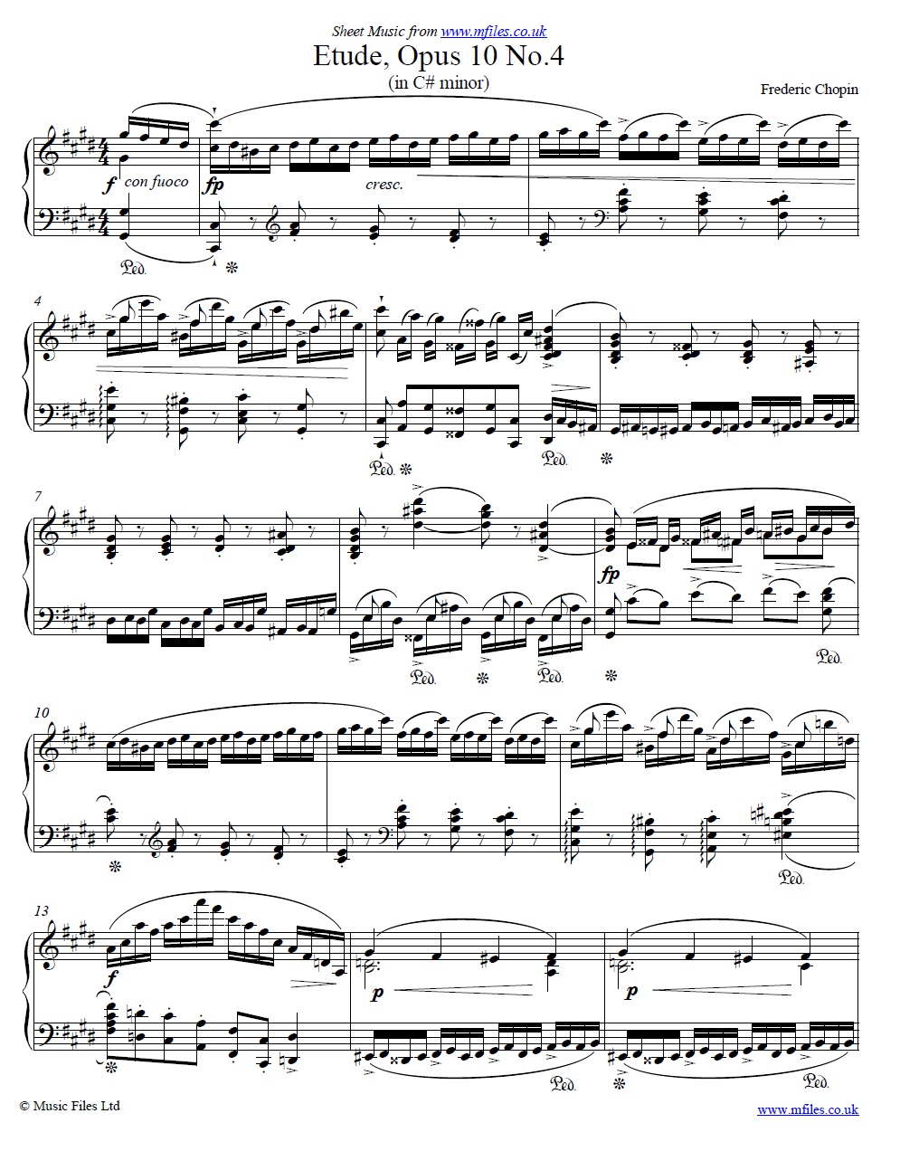 Chopin's Etude in C#m for piano - click to download sheet music Chopin's Etude in C#m for piano - sheet music 1st page