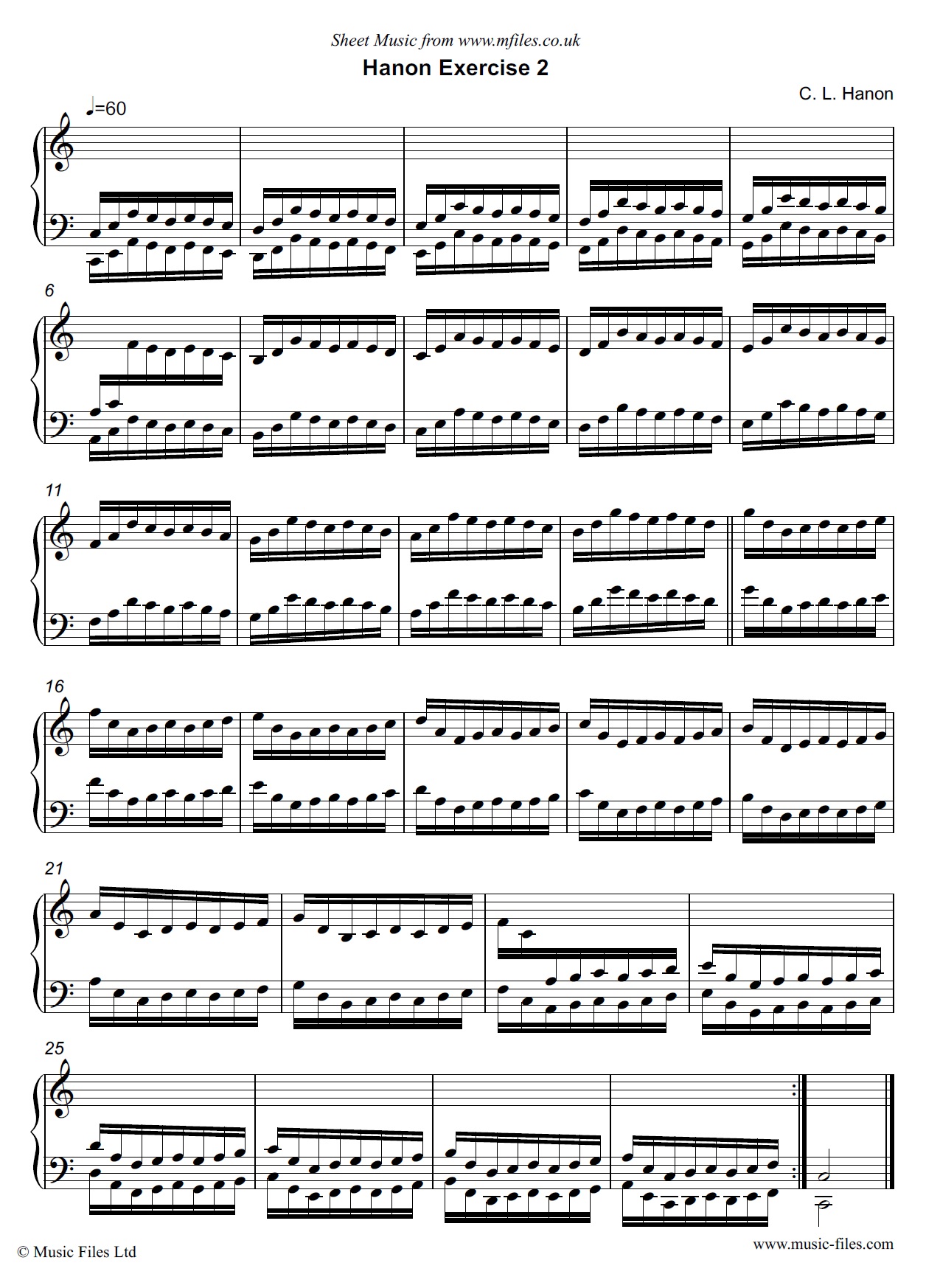 Hanon Exercise no.02 for Piano - click to download sheet music Hanon Exercise no.02 for Piano - piano sheet music 1st page