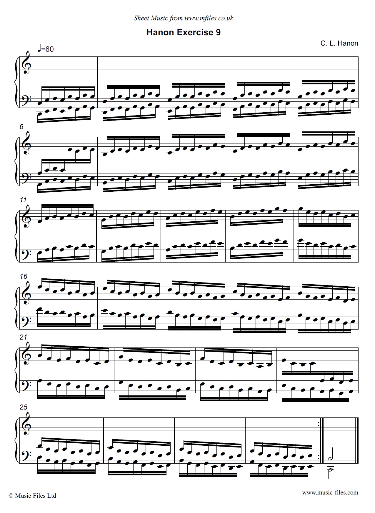 Hanon Exercise no.09 for Piano - click to download sheet music Hanon Exercise no.09 for Piano - piano sheet music 1st page