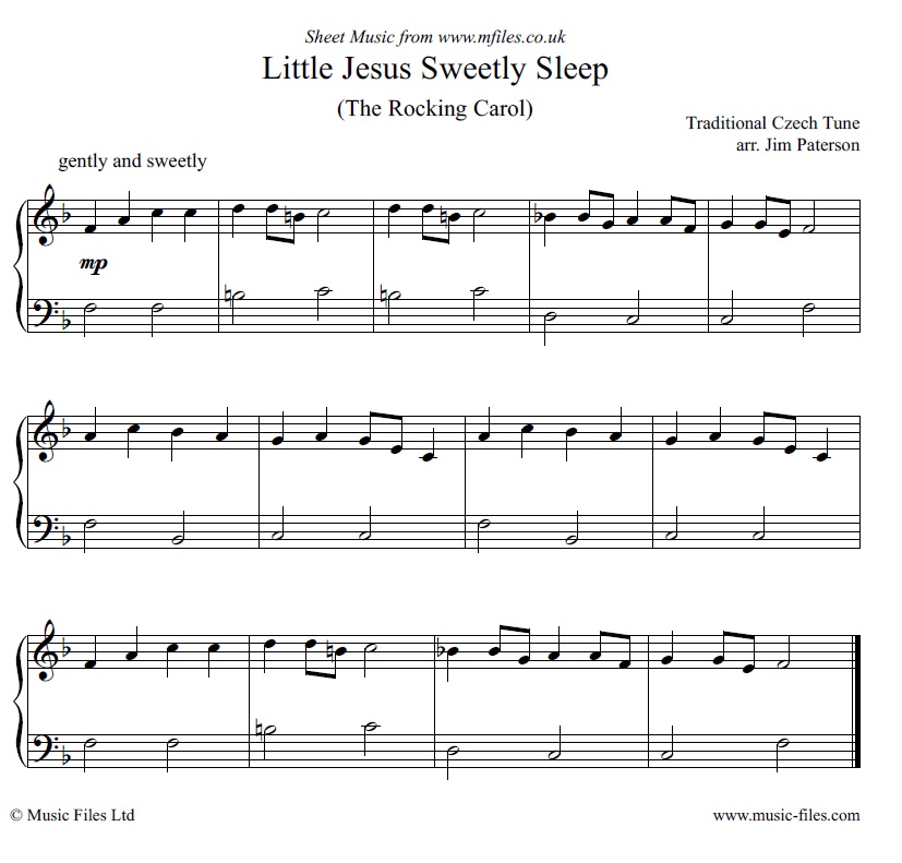Rocking Carol (Little Jesus Sweetly Sleep) for Easy Piano - click to download sheet music Rocking Carol (Little Jesus Sweetly Sleep) for Easy Piano - sheet music 1st page