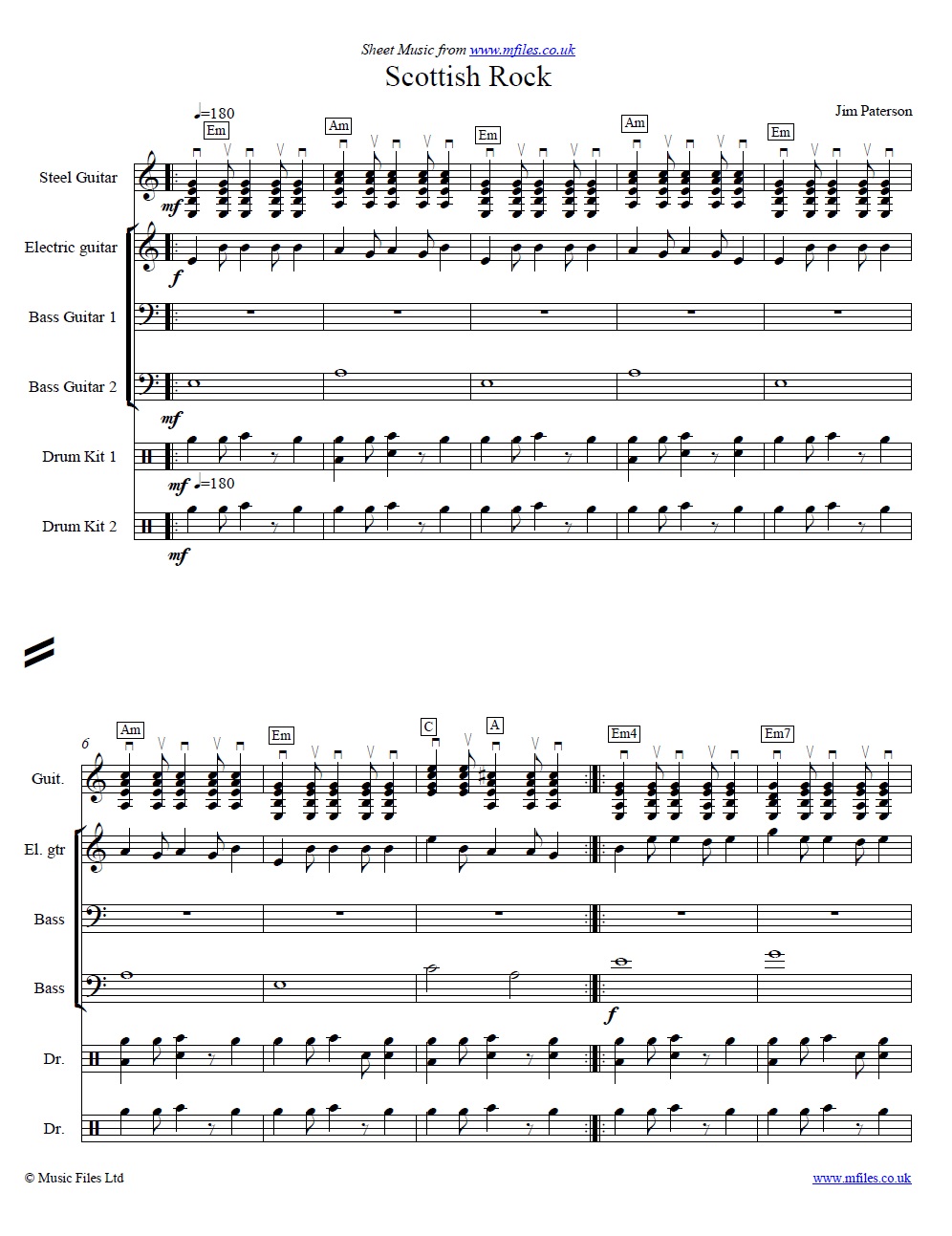 Scottish Rock by Jim Paterson - click to download sheet music Scottish Rock by Jim Paterson - sheet music 1st page
