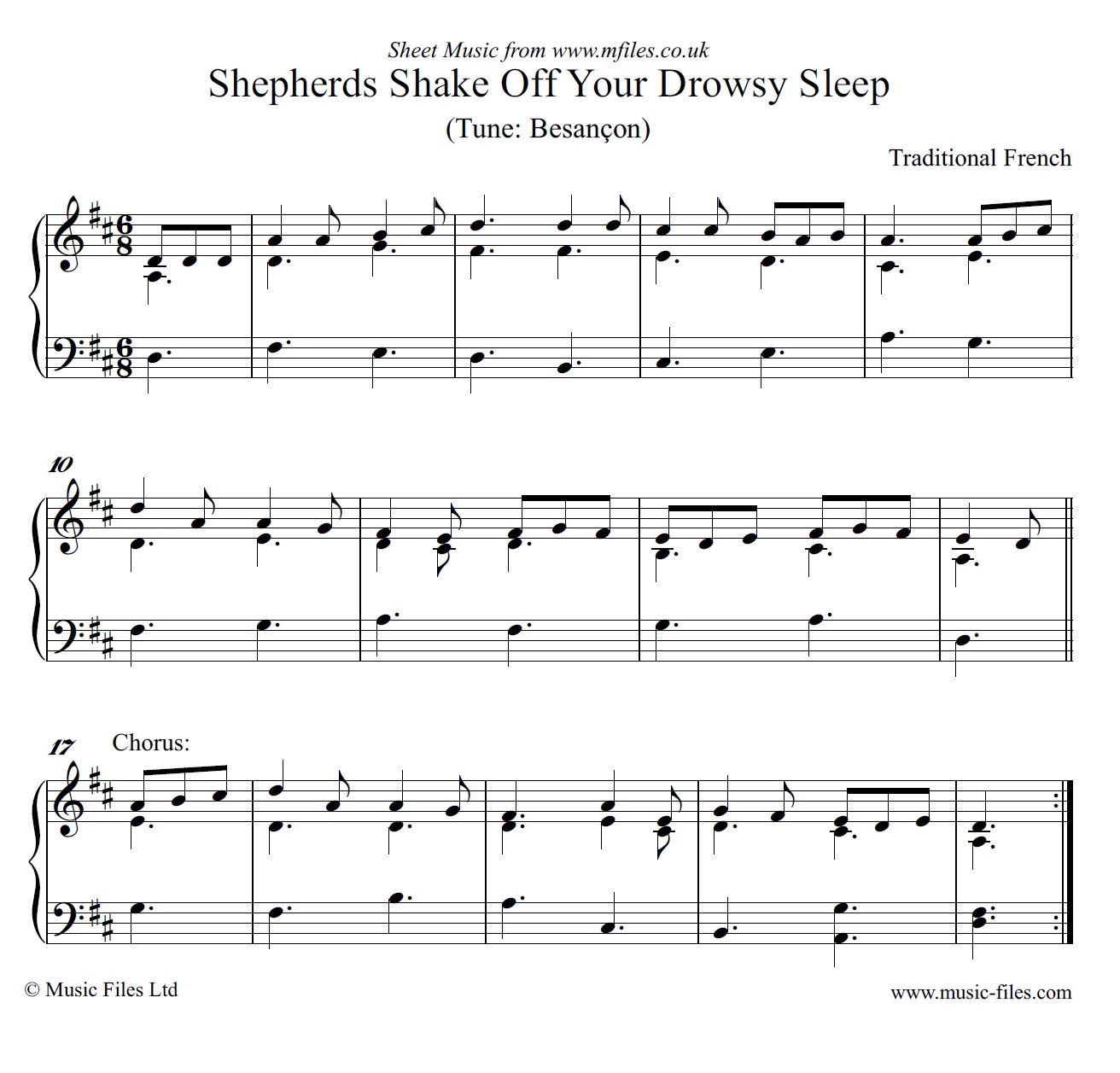 Shepherds Shake Off Your Drowsy Sleep (Piano) - click to download sheet music Shepherds Shake Off Your Drowsy Sleep (Piano) - piano sheet music 1st page
