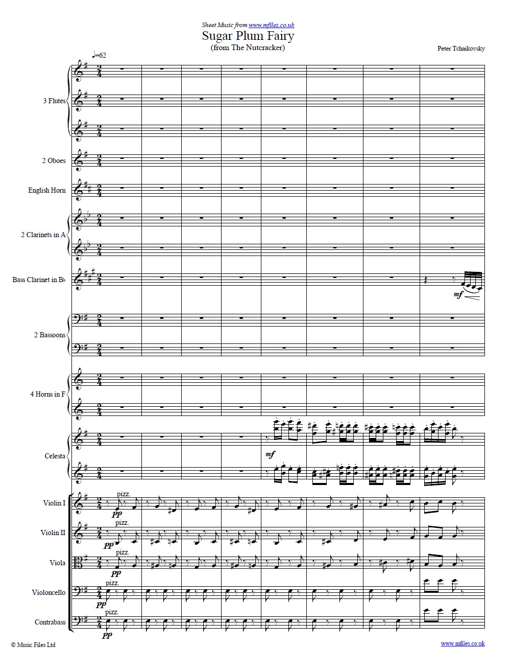 Tchaikovsky's Sugar Plum Fairy from The Nutcracker (score) - click to download sheet music Tchaikovsky's Sugar Plum Fairy from The Nutcracker (score) - sheet music 1st page