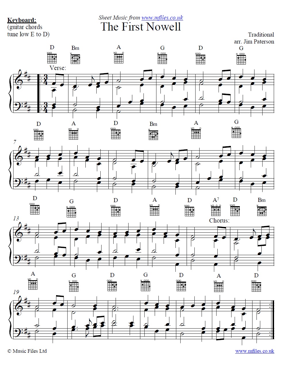 The First Nowell (Noel) for piano or various instruments - click to download sheet music The First Nowell (Noel) for piano or various instruments - sheet music 1st page